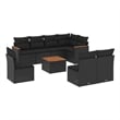 vidaXL 9 Piece Solid Acacia Wood Sofa Set in Black
