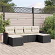 vidaXL 6 Piece Solid Acacia Wood Sofa Set in Black
