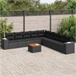 vidaXL 10 Piece Solid Acacia Wood Small Sofa Set in Black