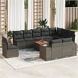 vidaXL 11 Piece Solid Acacia Wood Sofa Set in Gray