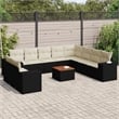 vidaXL 11 Piece Steel Sofa Set in Black/White/Cream