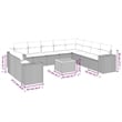 vidaXL 11 Piece Steel Sofa Set in Black/White/Cream