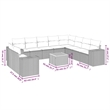 vidaXL 11 Piece Solid Acacia Wood Sofa Set in Gray/Beige