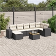 vidaXL 8 Piece Solid Acacia Wood Sofa Set in Black