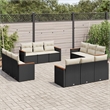 vidaXL 12 Piece Steel Sofa Set in Black/White/Cream
