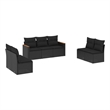 vidaXL 7 Piece Solid Acacia Wood Sofa Set in Black