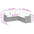 vidaXL 5 Piece Poly Rattan Sofa Set in Black/White/Cream