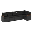 vidaXL 6 Piece Solid Acacia Wood Sofa Set in Black