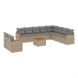 vidaXL 11 Piece Solid Acacia Wood Sofa Set in Gray/Beige