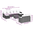 vidaXL 10 Piece Solid Acacia Wood Sofa Set in Black