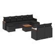 vidaXL 10 Piece Solid Acacia Wood Sofa Set in Black