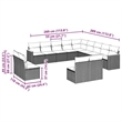 vidaXL 13 Piece Solid Acacia Wood Sofa Set in Black/White/Cream