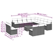 vidaXL 14 Piece Solid Acacia Wood Sofa Set in Gray/Beige