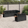 vidaXL 7 Piece Solid Acacia Wood Sofa Set in Black