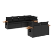 vidaXL 7 Piece Solid Acacia Wood Sofa Set in Black