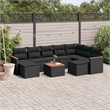 vidaXL 10 Piece Solid Acacia Wood Sofa Set in Black