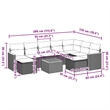 vidaXL 10 Piece Solid Acacia Wood Sofa Set in Black