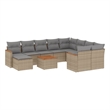 vidaXL 11 Piece Solid Acacia Wood Sofa Set in Gray/Beige