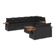 vidaXL 9 Piece Solid Acacia Wood Sofa Set in Black/Brown