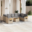 vidaXL 10 Piece Solid Acacia Wood Sofa Set in Gray/Beige