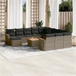 vidaXL 13 Piece Solid Acacia Wood Sofa Set in Gray