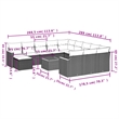 vidaXL 13 Piece Solid Acacia Wood Sofa Set in Gray