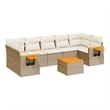 vidaXL 8 Piece Solid Acacia Wood Sofa Set in Cream/Beige