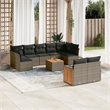 vidaXL 10 Piece Solid Acacia Wood Sofa Set in Gray