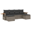 vidaXL 6 Piece Solid Acacia Wood Sofa Set in Dark Gray