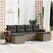 vidaXL 6 Piece Solid Acacia Wood Sofa Set in Dark Gray