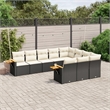 vidaXL 10 Piece Steel Sofa Set in Black/White/Cream