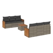 vidaXL 7 Piece Solid Acacia Wood Sofa Set in Gray