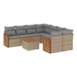 vidaXL 9 Piece Solid Acacia Wood Sofa Set in Gray/Beige