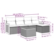 vidaXL Solid Acacia Wood Sofa Set in Black/White/Cream