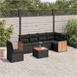 vidaXL 7 Piece Solid Acacia Wood Sofa Set in Black