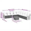 vidaXL 10 Piece Solid Acacia Wood Sofa Set in Black/White/Cream