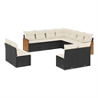 vidaXL 11 Piece Steel Sofa Set in Black/White/Cream