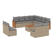 vidaXL 12 Piece Solid Acacia Wood Small Sofa Set in Gray/Beige
