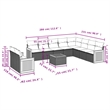 vidaXL 11 Piece Solid Acacia Wood Sofa Set in Black