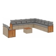 vidaXL 12 Piece Solid Acacia Wood Sofa Set in Gray/Beige