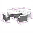 vidaXL 13 Piece Solid Acacia Wood Sofa Set in Black