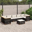 vidaXL 8 Piece Steel Sofa Set in Black/White/Cream