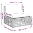 vidaXL 8 Piece Steel Sofa Set in Black/White/Cream