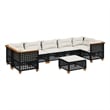 vidaXL 8 Piece Steel Sofa Set in Black/White/Cream