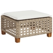 vidaXL 4 Piece Solid Acacia Wood Sofa Set in White/Cream/Beige