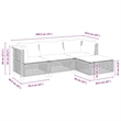 vidaXL 4 Piece Solid Acacia Wood Sofa Set in White/Cream/Beige