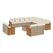 vidaXL 14 Piece Solid Acacia Wood Sofa Set in Beige