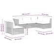 vidaXL 5 Piece Solid Acacia Wood Sofa Set in White/Cream/Beige