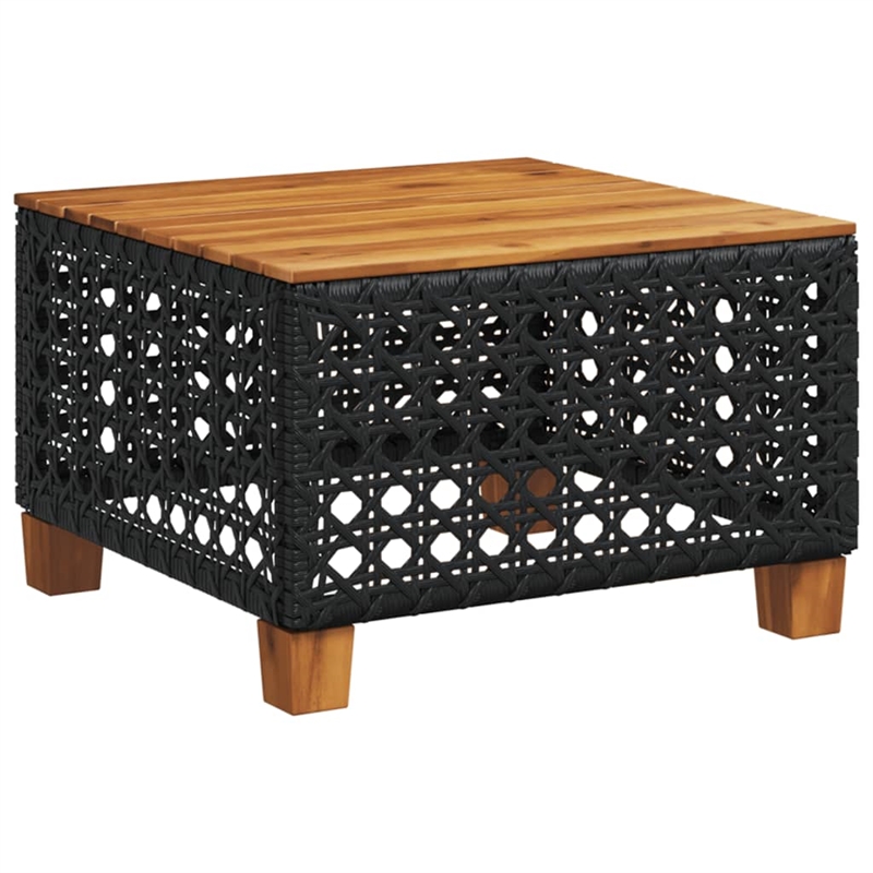 vidaXL 6 Piece Solid Acacia Wood Sofa Set in Black/White/Cream