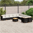 vidaXL 11 Piece Steel Sofa Set in Black/White/Cream